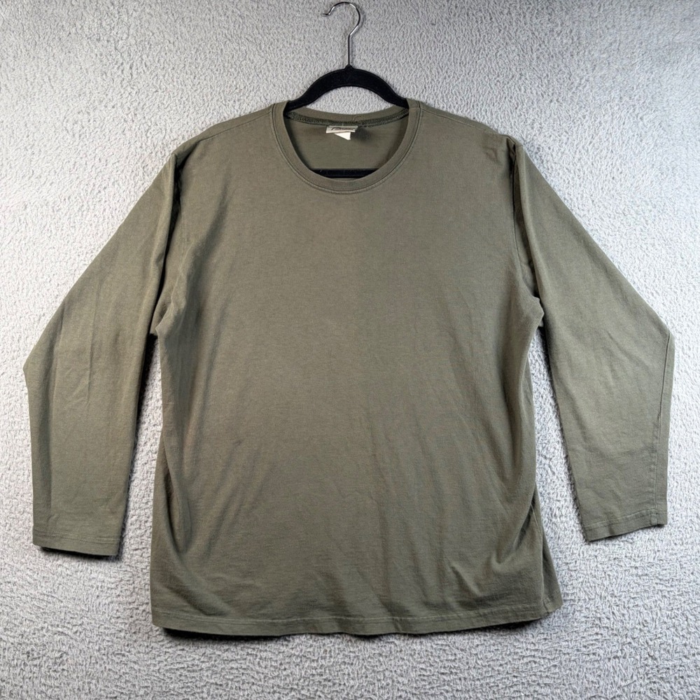 Vintage Mishi 100% Wearable Long Sleeve Shirt Womens XL USA Cotton Olive Green